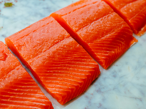 sliced salmon filet